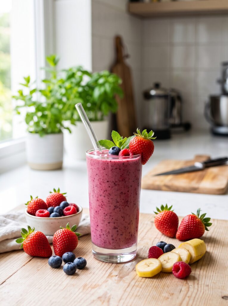 fresh berry smoothie in glass 2k 20260916204231